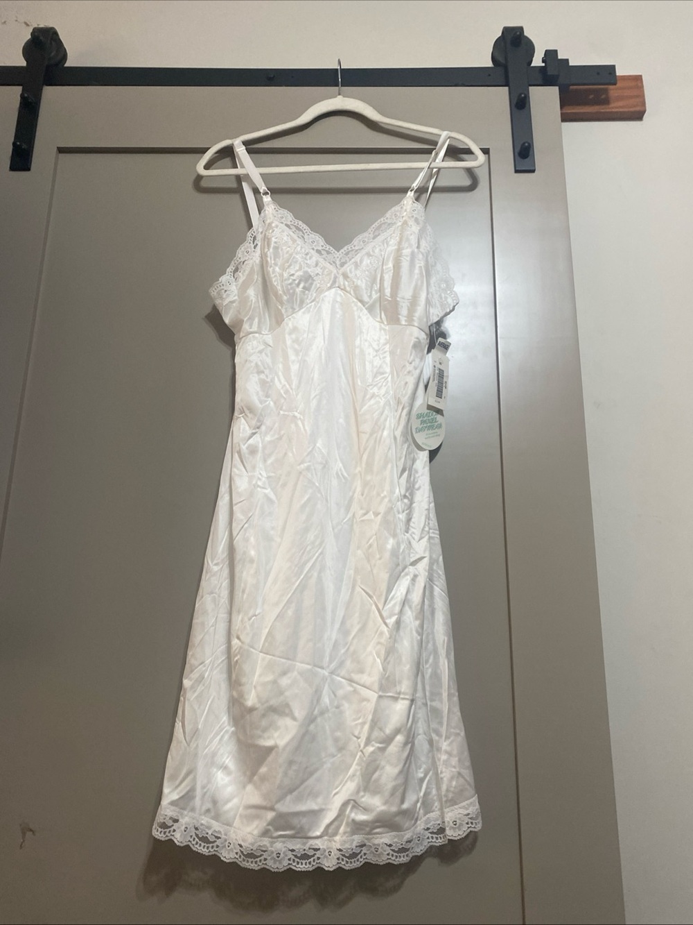 Vintage 70/80’s Sears White Lace Trim Slip Chemise